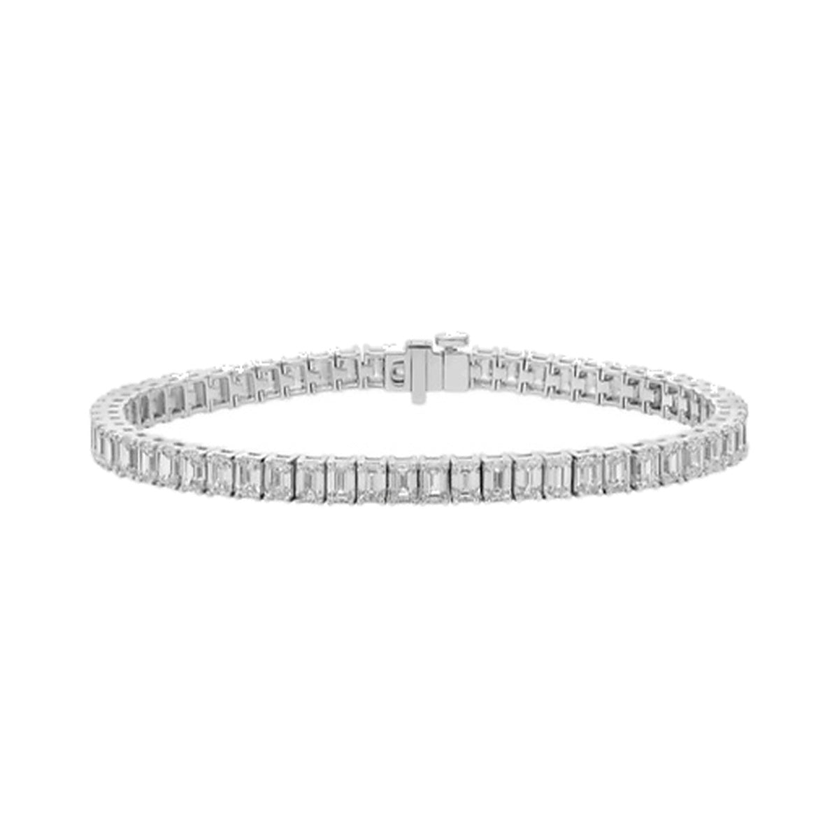 Bracelet SEB0005 — Emerald-Cut Tennis Bracelet in White Gold