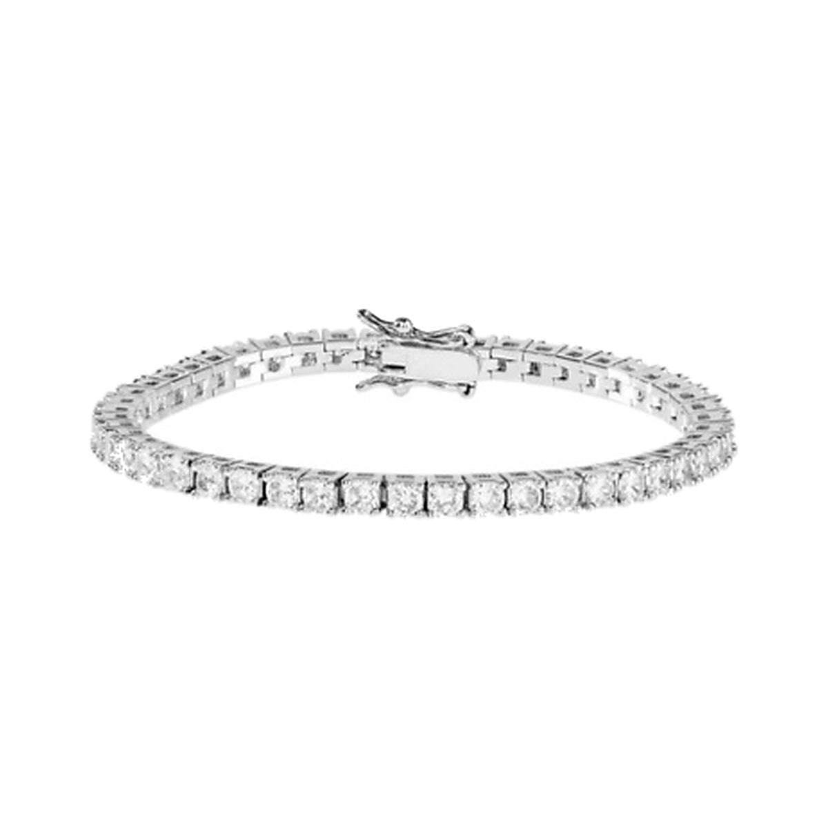 Bracelet SEB0009 — Fine Round Tennis Bracelet in White Gold