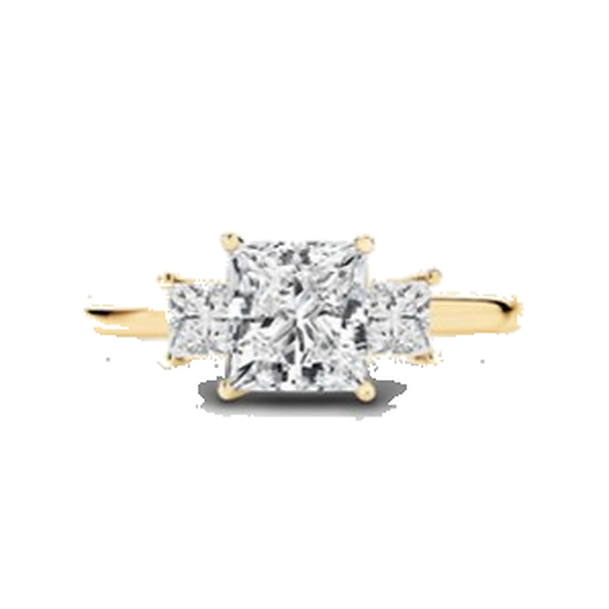 Engagement Ring SER0083 — Princess Three-Stone in Yellow Gold