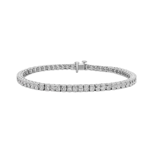Bracelet SEB0001 — Classic Round Tennis Bracelet in White Gold