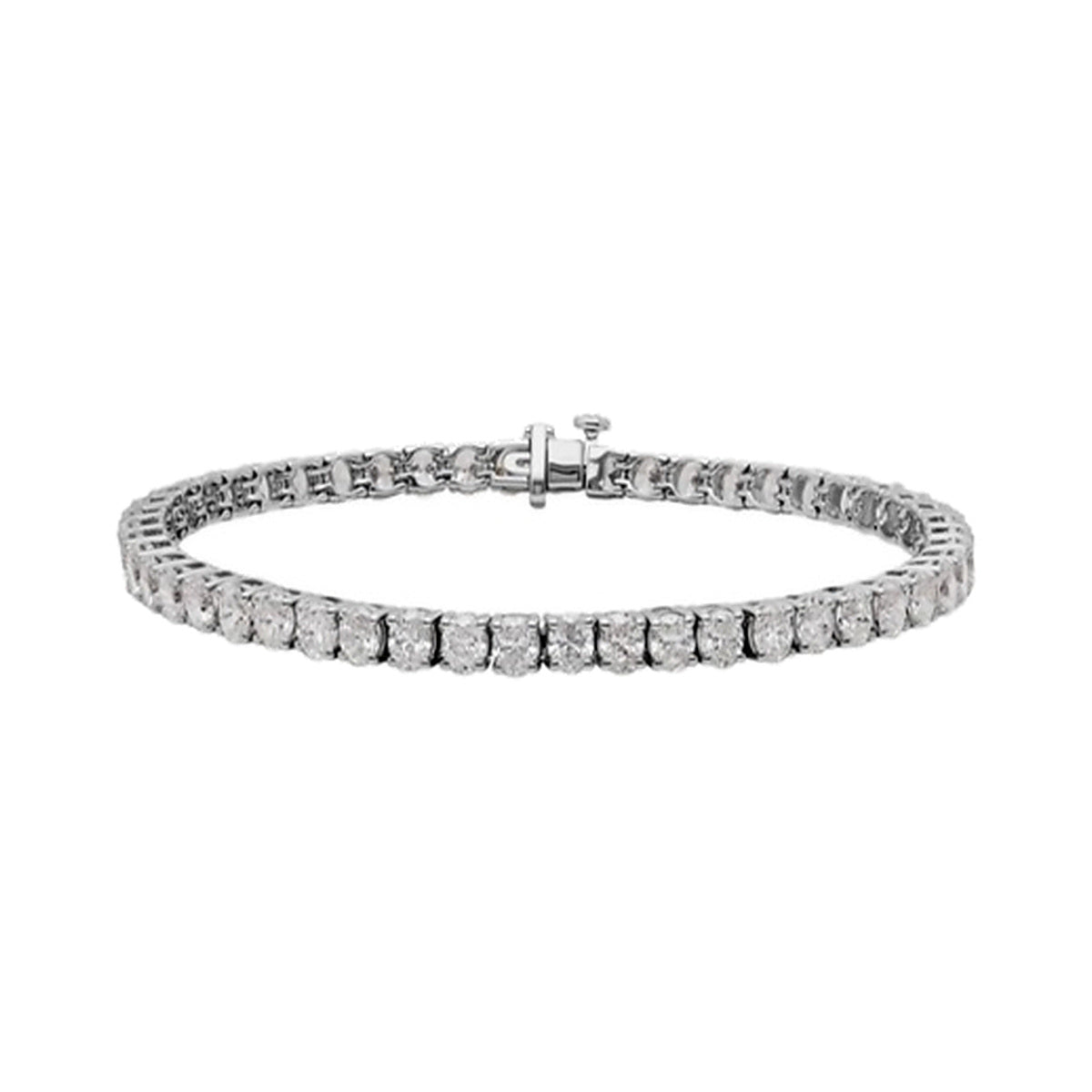 Bracelet SEB0003 — Substantial Round Tennis Bracelet in White Gold