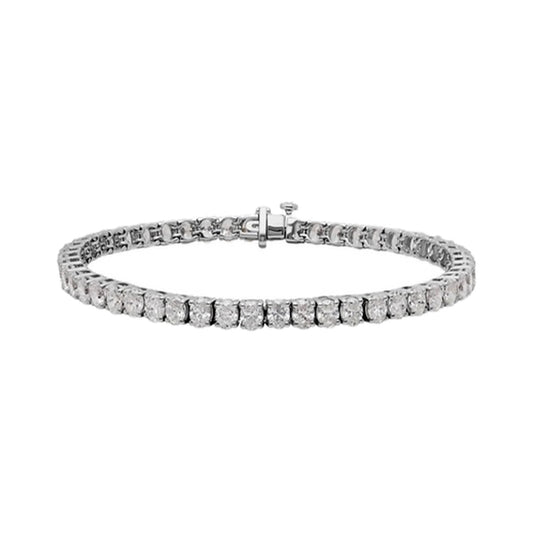 Bracelet SEB0003 — Substantial Round Tennis Bracelet in White Gold