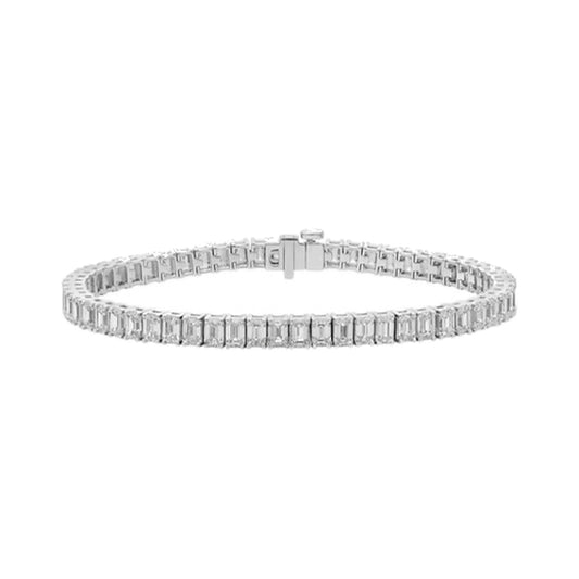 Bracelet SEB0005 — Emerald-Cut Tennis Bracelet in White Gold