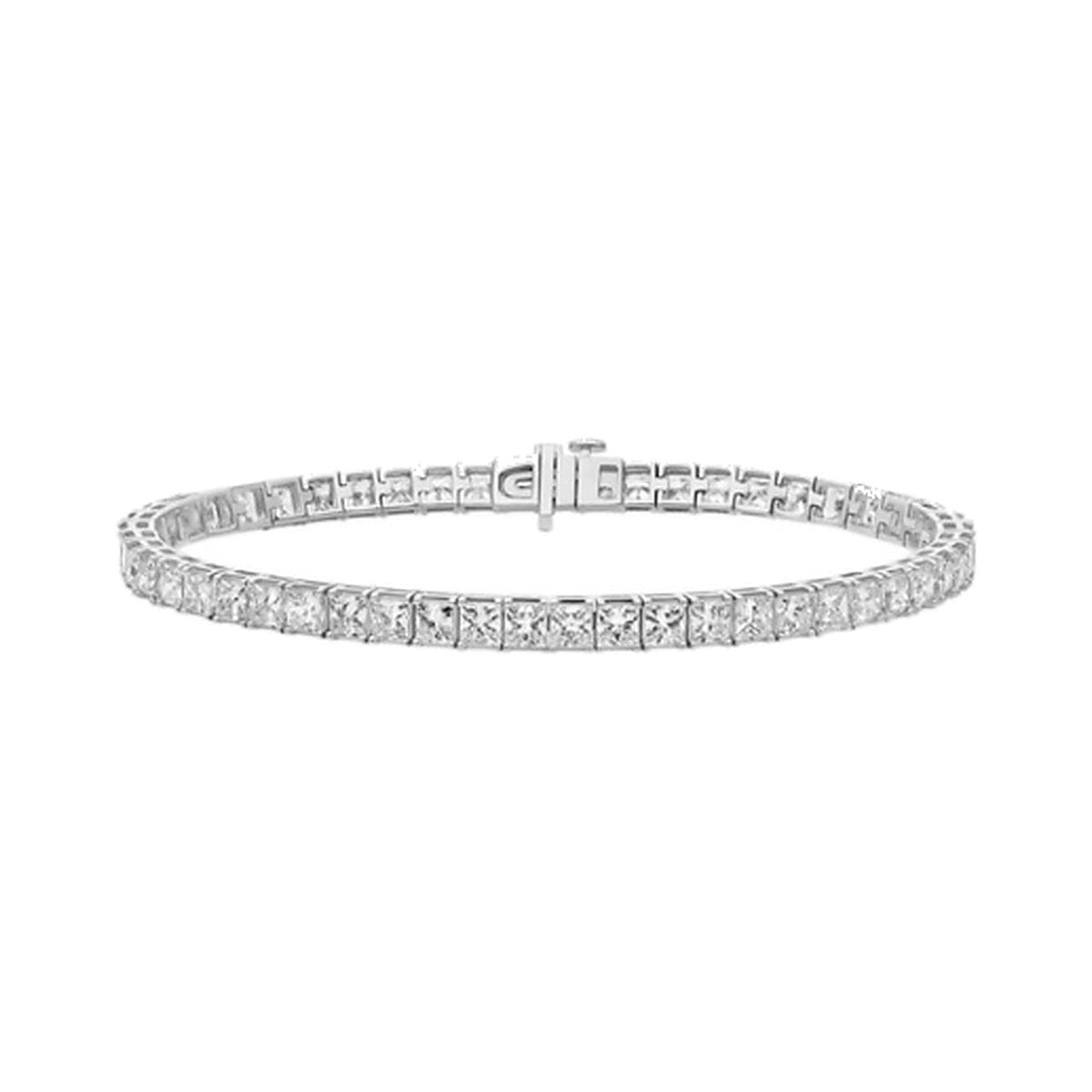 Bracelet SEB0006 — Princess-Cut Tennis Bracelet in White Gold