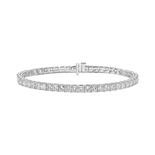 Bracelet SEB0006 — Princess-Cut Tennis Bracelet in White Gold
