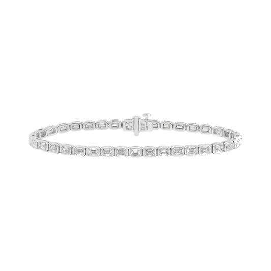 Bracelet SEB0007 — Petite Baguette Tennis Bracelet in White Gold