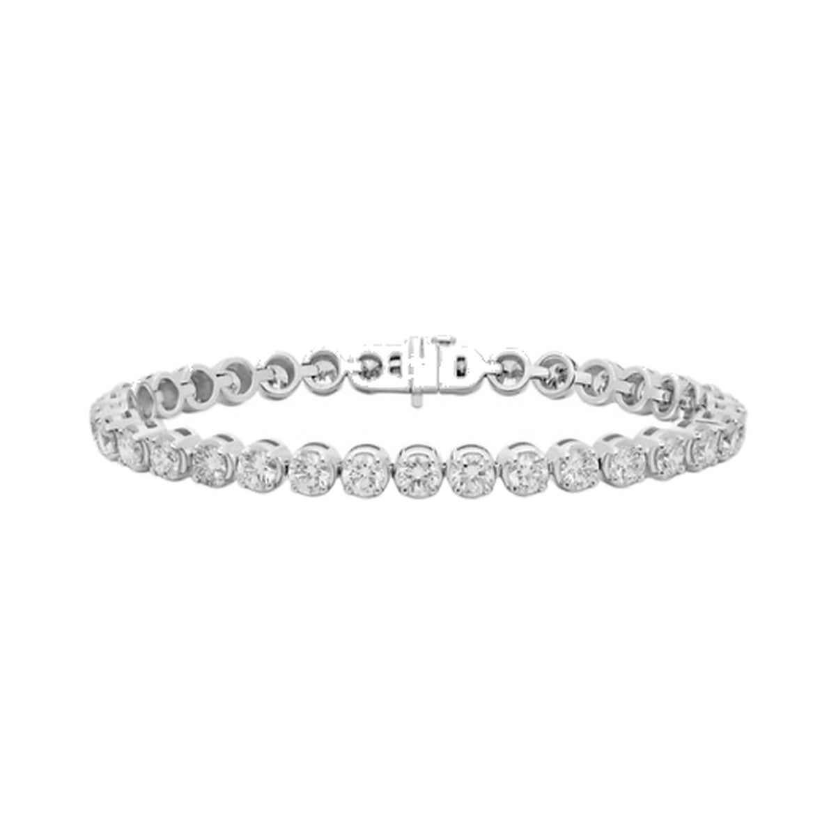 Bracelet SEB0010 — Bezel Round Tennis Bracelet in White Gold