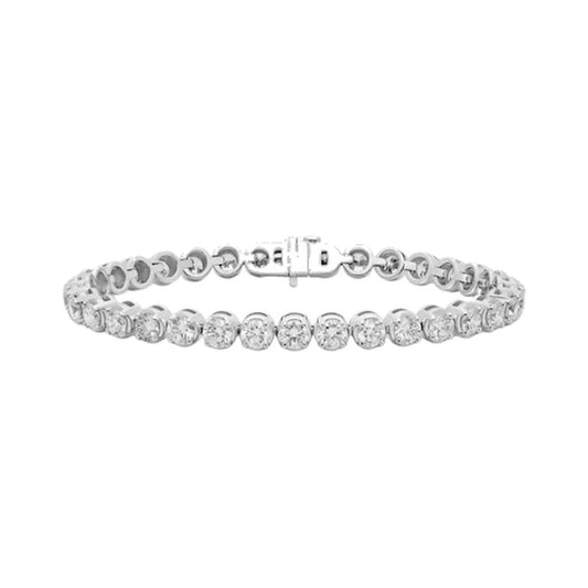 Bracelet SEB0010 — Bezel Round Tennis Bracelet in White Gold
