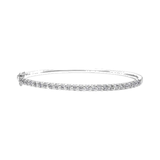 Bracelet SEB0025 — Pavé Hinged Bangle in White Gold