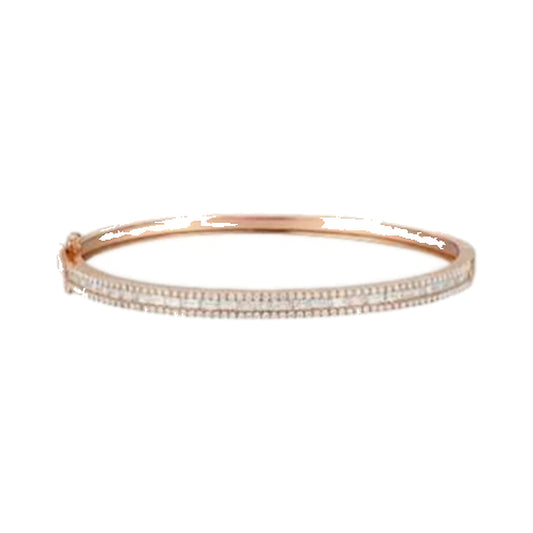 Bracelet SEB0029 — Double-Row Pavé Hinged Bangle in Rose Gold