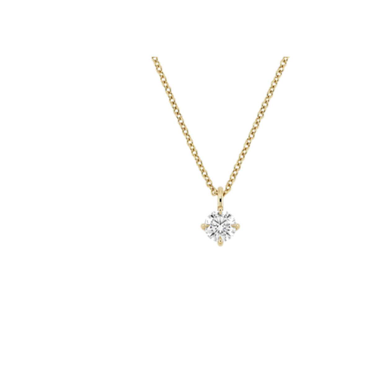 Necklace SEN0026 — Round Solitaire in Yellow Gold