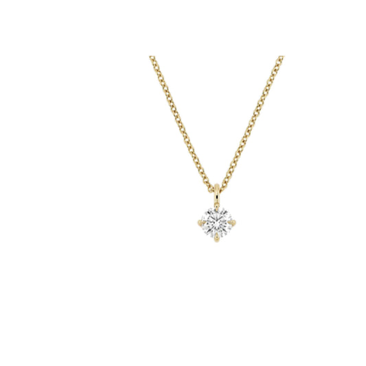 Necklace SEN0026 — Round Solitaire in Yellow Gold