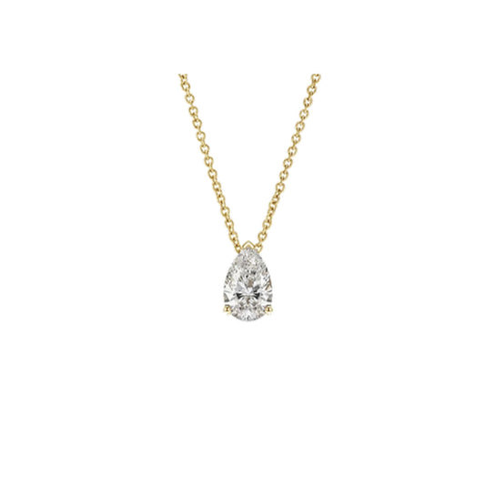 Necklace SEN0028 — Pear Drop Solitaire in Yellow Gold