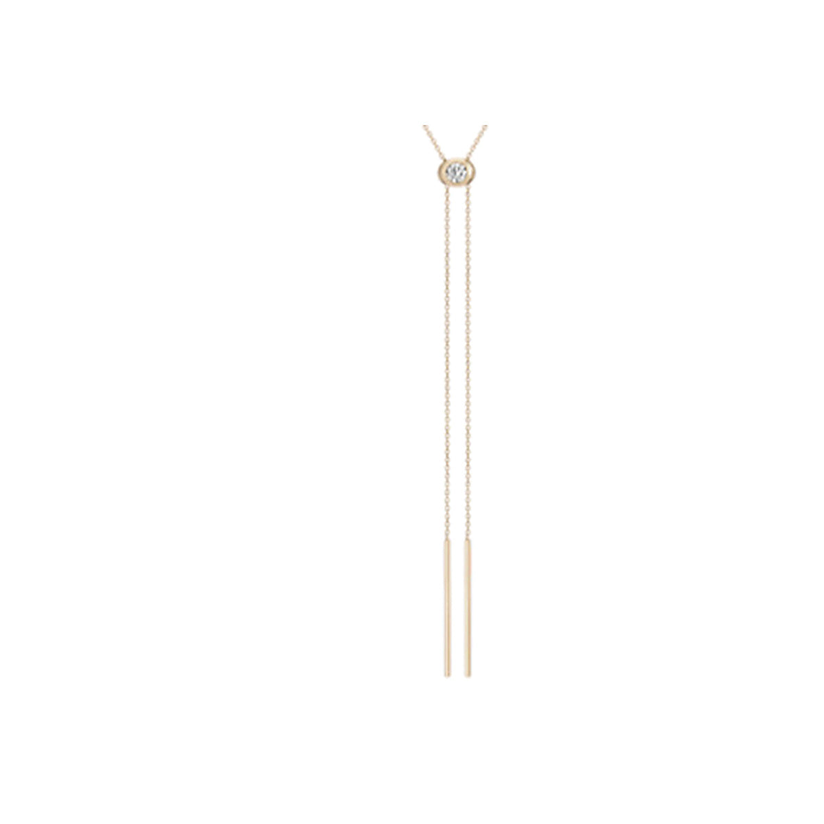 Necklace SEN0047 — Y-Lariat Drop Necklace in Yellow Gold