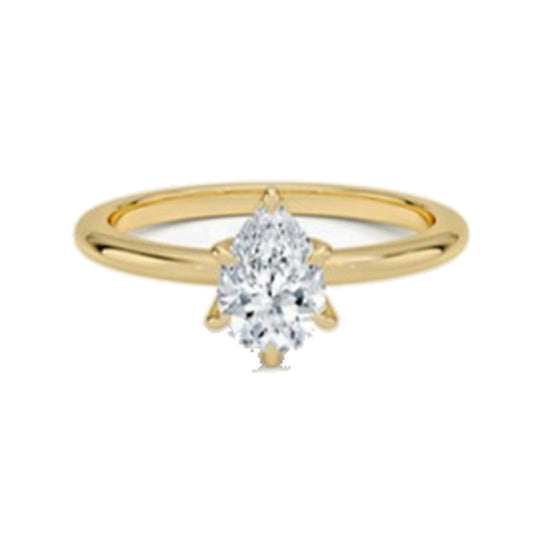 Engagement Ring SER0001 — Pear Solitaire in Yellow Gold