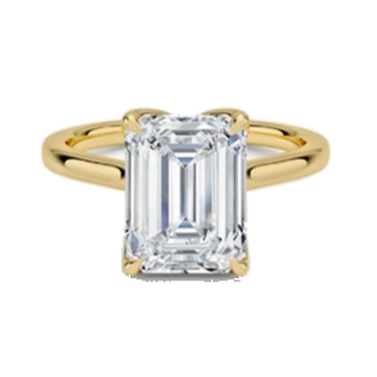 Engagement Ring SER0004 — Emerald Solitaire in Yellow Gold