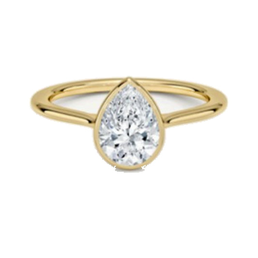 Engagement Ring SER0007 — Pear Bezel Solitaire in Yellow Gold