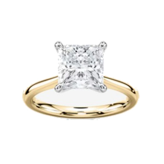 Engagement Ring SER0009 — Princess Solitaire in Yellow Gold