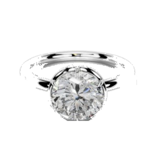 Engagement Ring SER0027 — Round Bezel Solitaire in White Gold